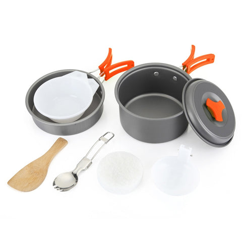 Set di Stoviglie da Campeggio Aotu AT6385 per 1-2 Persone - Pentole