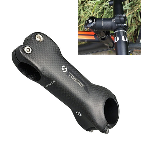 TOSEEK Rubinetto riser per manubrio ultraleggero interamente in fibra di carbonio 3KUD Texture Road Mountain Bike, dimensioni: 6 gradi, 100 mm (opaco), 6 Degree, 100mm