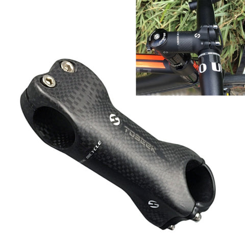 TOSEEK Rubinetto riser per manubrio ultraleggero interamente in fibra di carbonio 3KUD Texture Road Mountain Bike, dimensioni: 17 gradi, 130 mm (opaco), 17 Degree, 130mm