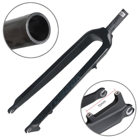 TOSEEK Ultra léger 29 pouces 435 mm VTT Force antérieure en carbone pie frein à disque avec tube stéréo droit, 29 pouces 435 mm