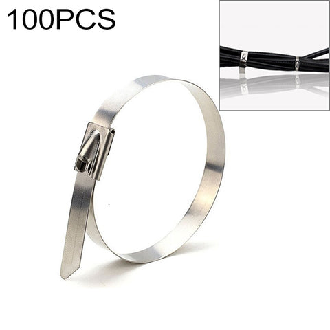 100 PZ 4.6x600mm Fascette metalliche in acciaio inossidabile Fascette Zip Wrap Cinghie termiche di scarico Tubo di induzione, 4.6x600mm