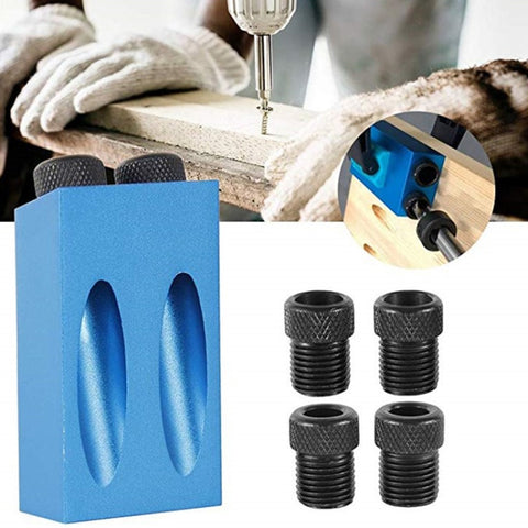 Set da 7 pezzi Localizzatore di fori per la lavorazione del legno in lega di alluminio obliquo angolare da 15 gradi, 7-Piece