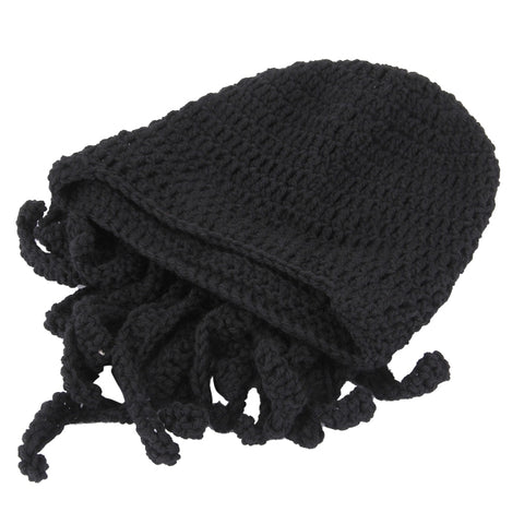 Amurleopard Berretto unisex in maglia da barbaro, berretto con tentacoli di polpo, maschera invernale calda, cappello all'uncinetto