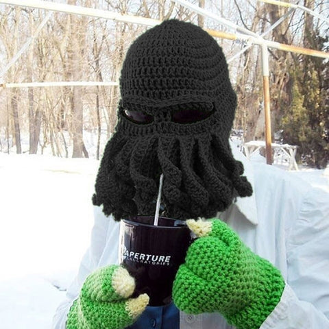 Berretto Unisex in Maglia con Tentacoli di Polpo - Cappello Invernale