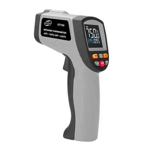 Termometro a infrarossi portatile digitale con punto laser GT750, intervallo di temperatura: -50-750 gradi Celsius senza batteria, GT750