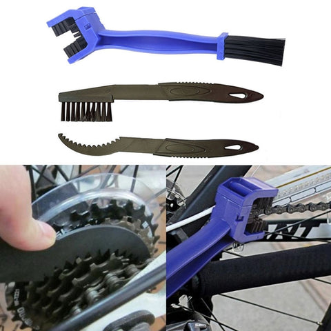 2 Set spazzola per pulizia catena bicicletta Strumenti per pulizia volano Spazzola guarnitura Spazzola set ruota catena per pulizia, 2 Set (Bleu), 2 Set (Rouge)
