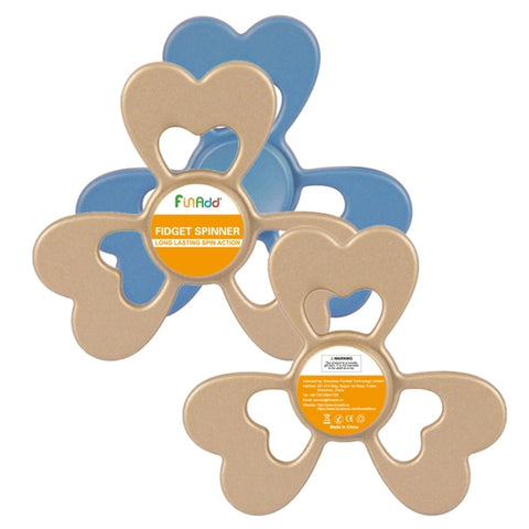 Fidget Spinner Giocattolo anti-ansia riduttore di stress per bambini e adulti, tempo di rotazione di 2 minuti, cuscinetto perline in acciaio R188 + materiale in lega di zinco, tre foglie a forma di cuore e fiore, Three Leaves Heart Flower