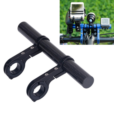 Staffa per torcia elettrica con telaio di estensione per manubrio in fibra di carbonio per bicicletta da montagna HLD-208, Carbon Fiber Black, Carbon Fiber Blue, Carbon Fiber Red