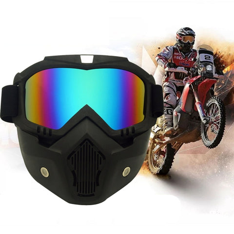 Maschera per casco da moto fuoristrada Occhiali antivento staccabili