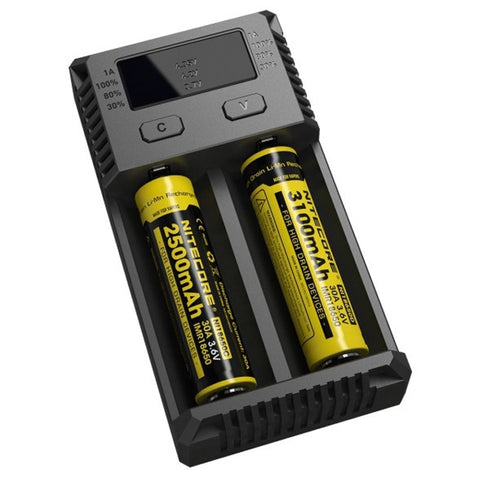 Nitecore NUOVO i2 Intelligent Digi Caricabatterie Intelligente avec indicateur LED par batterie 14500, 16340 (RCR123), 18650, 22650, 26650, Ni-MH et Ni-Cd (AA, AAA), NEW i2