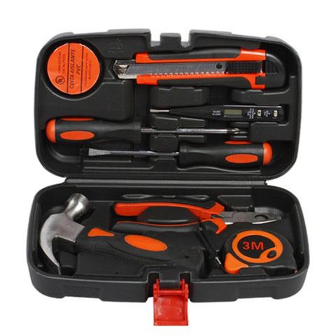 Set di attrezzi 9 in 1 Kit di utensili manuali per la casa generale con custodia per cassetta degli attrezzi, 9 in 1