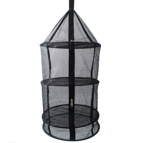 Stoviglie pieghevoli da campeggio per picnic, verdure, frutta, rete secca, rete sospesa per asciugapiatti (nero), Round drying net