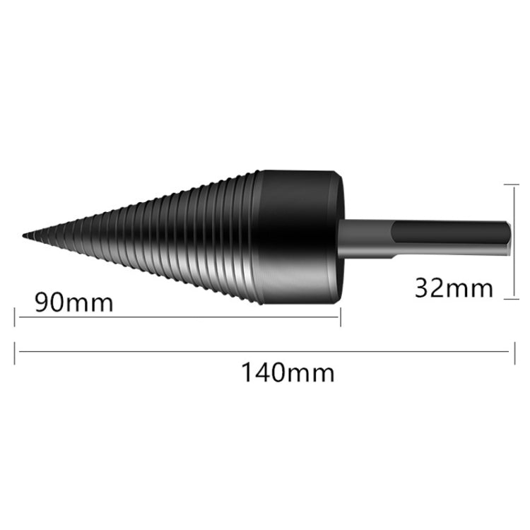 Household Domestic Woodcutter Drill Electric Wooden Split Cone Drill 32mm Square Shank, 32mm Square Shank