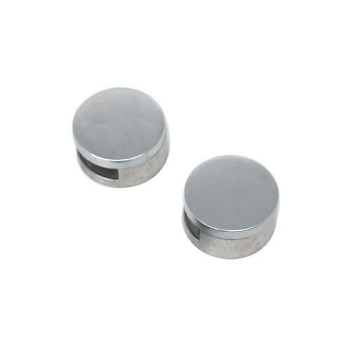 Accessori di fissaggio con fibbia per supporto per specchio in vetro circolare da 10 pezzi con vite e tappo in gomma, Circular, with Screw & Rubber Plug