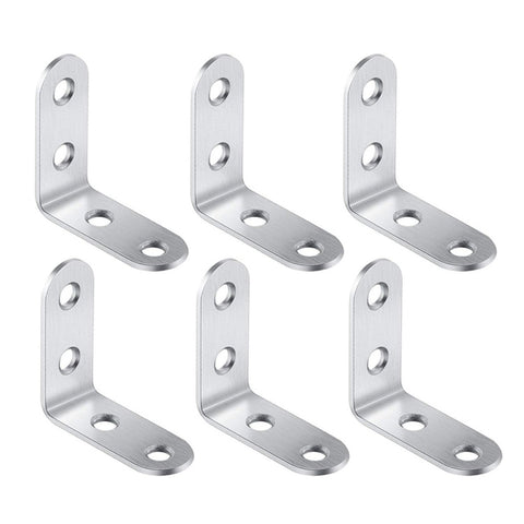 Staffa angolare da 90 gradi in acciaio inossidabile da 15 pezzi, staffa angolare con staffa di fissaggio per mobili, schermi da parete (50 mm), 50mm (10pcs)