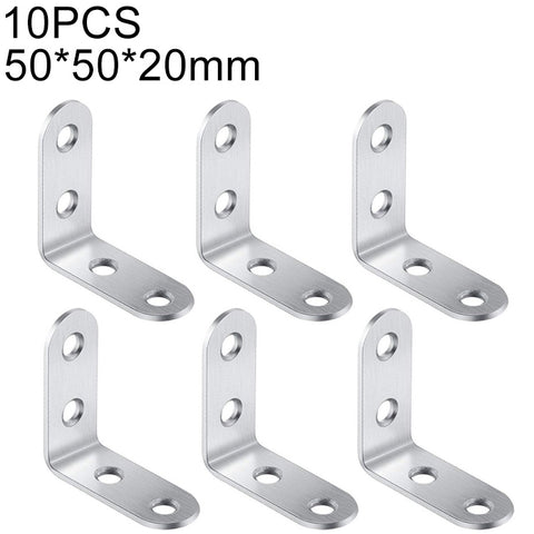 Staffa angolare da 90 gradi in acciaio inossidabile da 15 pezzi, staffa angolare con staffa di fissaggio per mobili, schermi da parete (50 mm), 50mm (10pcs)