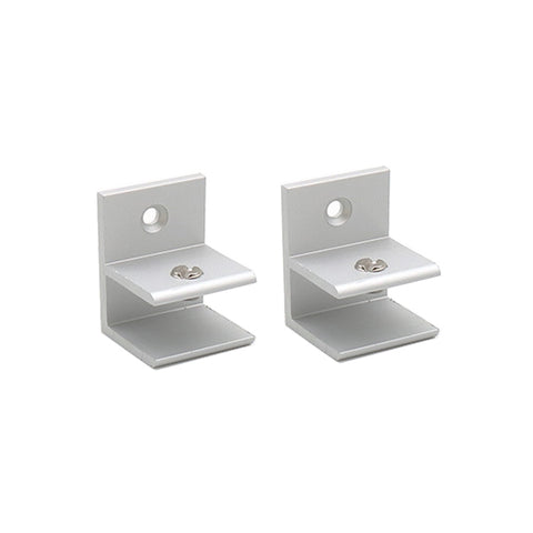 Clip di fissaggio per divisori per armadietti con morsetto combinato in vetro in lega di alluminio tipo F da 10 pezzi, misura: S, con clip 5-10 mm, F-type, S, Cliped 5-10mm