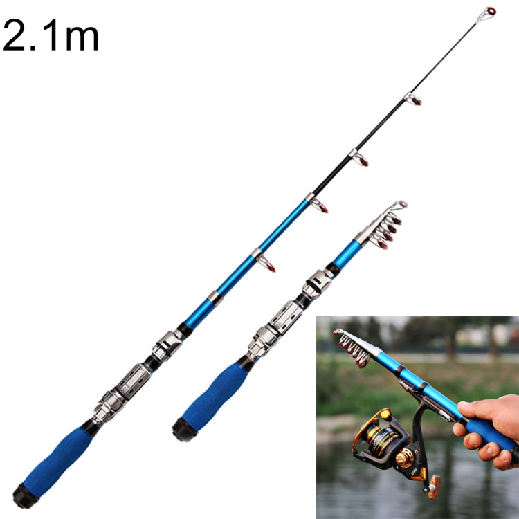 Canna da Pesca Telescopica Portatile da 36 cm, Estensione fino a 2,1 m