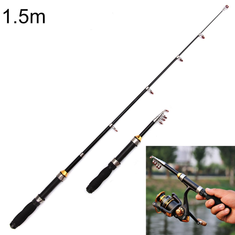 Canna da pesca telescopica portatile da 32 cm, estensibile fino a 1,5