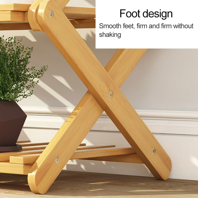 Scaffali per piante in vaso pieghevoli in legno massello per soggiorno con balcone a 4 strati, lunghezza: 50 cm, 50cm 4-Layer