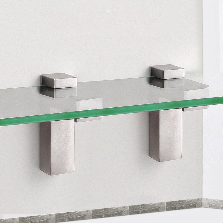 Staffa per pannello a strati in legno di vetro con clip fissa in lega di zinco spazzolato tipo F da 2 pezzi 3-24 mm, 3-24mm Brushed