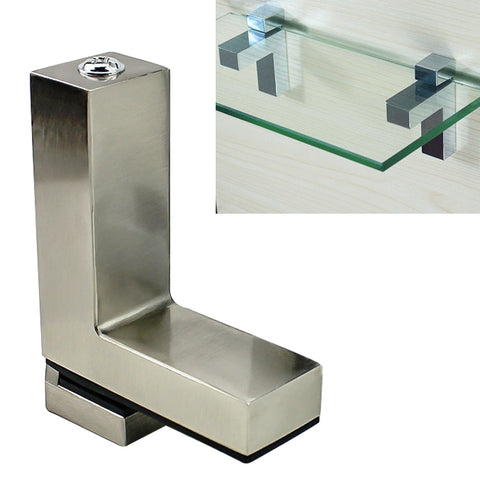 Staffa per pannello a strati in legno di vetro con clip fissa in lega di zinco spazzolato tipo F da 2 pezzi 3-24 mm, 3-24mm Brushed