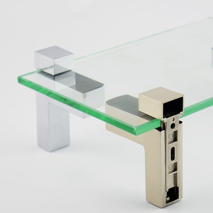 Staffa per pannello a strati in legno di vetro con clip fissa in lega di zinco spazzolato tipo F da 2 pezzi 3-24 mm, 3-24mm Brushed