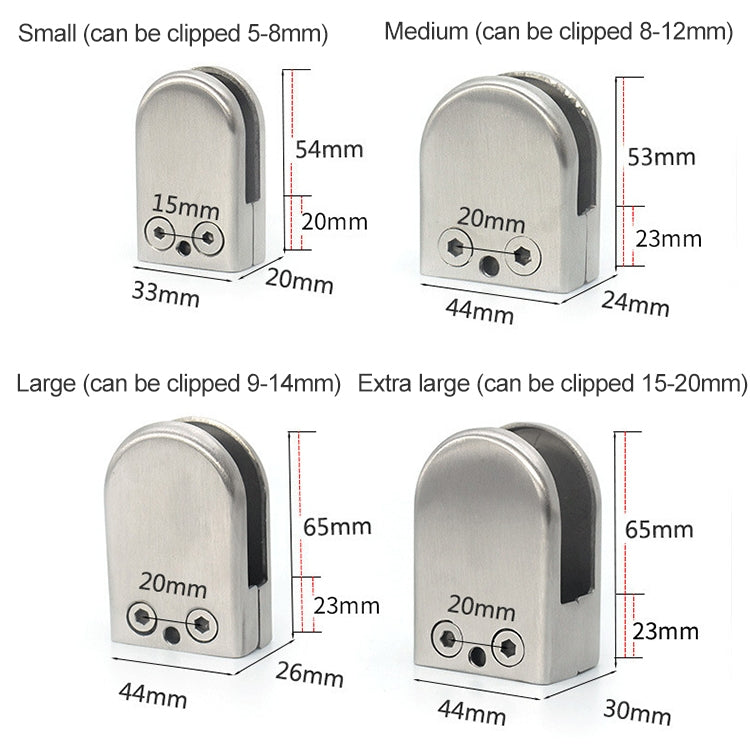 Stainless Steel Curved Clamp for Glass and Wood Railings