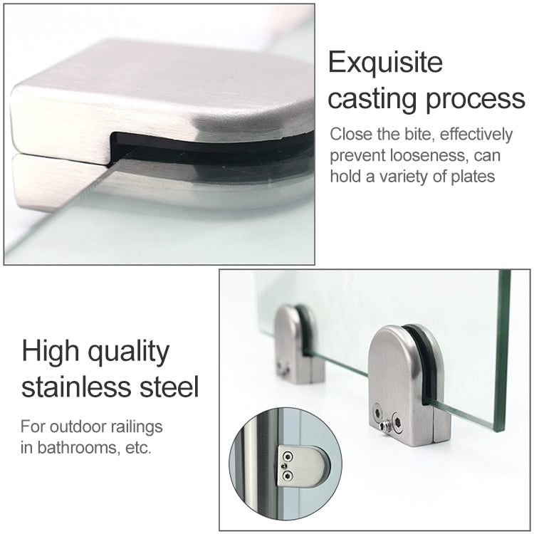 Stainless Steel Curved Clamp for Glass and Wood Railings