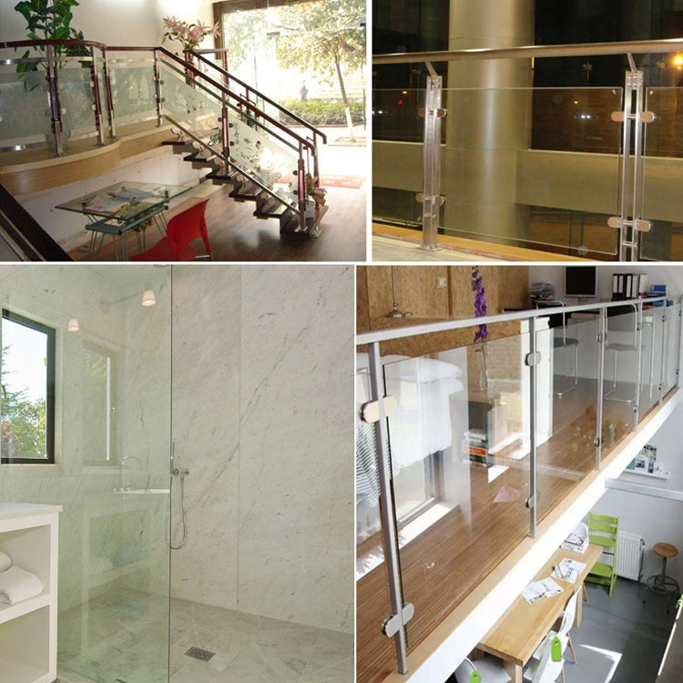 Stainless Steel Curved Clamp for Glass and Wood Railings