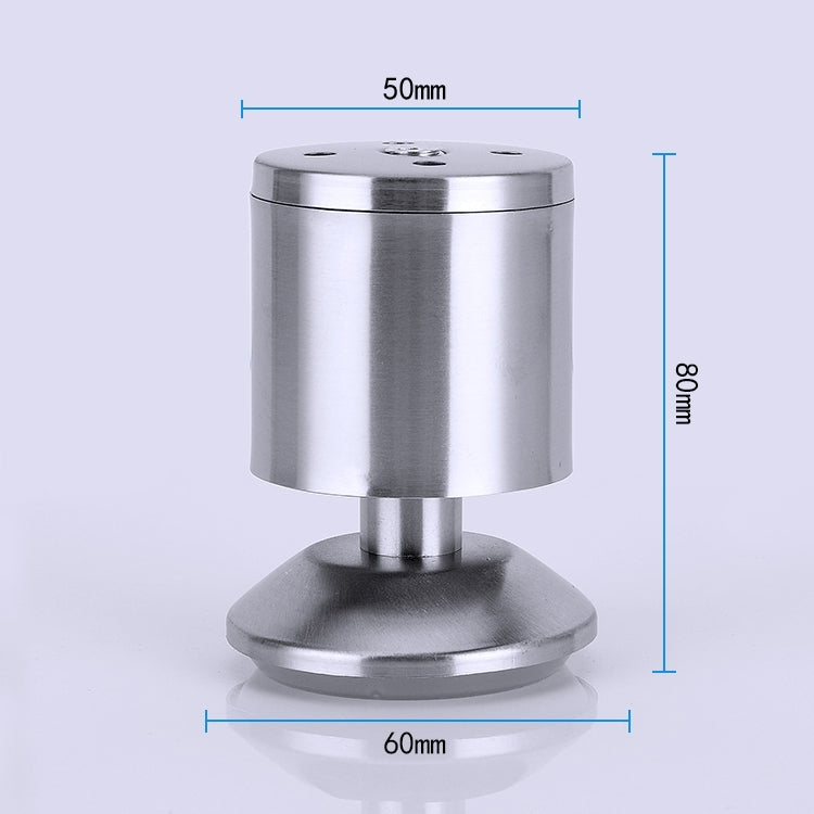 Piedini per mobili per divani con colonna ispessita per trafilatura di fili in acciaio inossidabile da 5 pezzi, altezza: 80 mm, 80mm