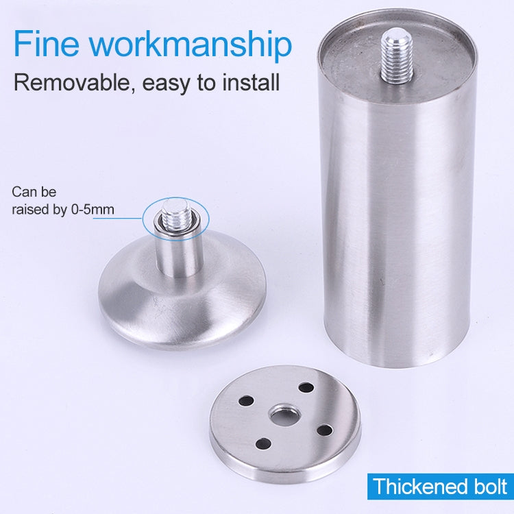 Piedini per mobili per divani con colonna ispessita per trafilatura di fili in acciaio inossidabile da 3 pezzi, altezza: 180 mm, 180mm