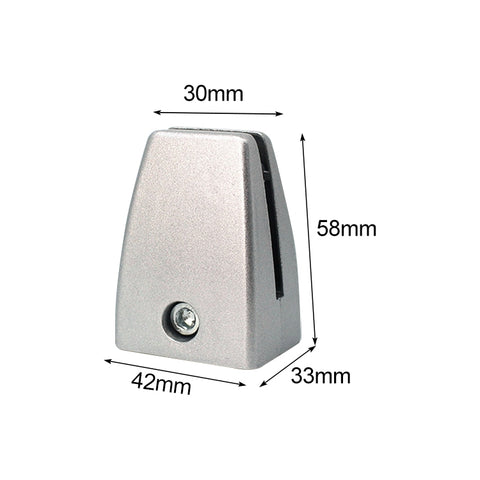 Clip per divisorio con clip di fissaggio per schermo da tavolo da ufficio in lega di alluminio a forma piatta da 5 pezzi (Argento), Flat Shape (Silver)