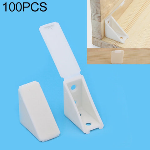 Staffa per scheda ad angolo retto per mobili con connettore angolare in plastica ispessita da 100 pezzi con coperchio, dimensioni: L, Size: L