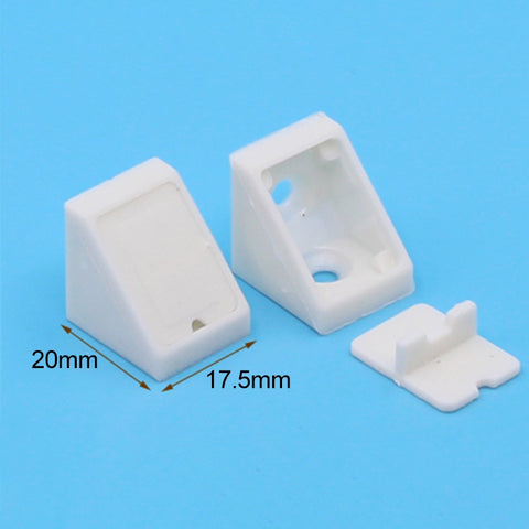 Staffa per scheda ad angolo retto per mobili, staccabile, ispessita, in plastica, da 200 pezzi, con coperchio, misura: S (bianco), With Cover, Size: S (White)