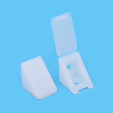 Staffa per scheda ad angolo retto per mobili con connettore angolare in plastica ispessita da 200 pezzi con coperchio, dimensioni: S, Size: S