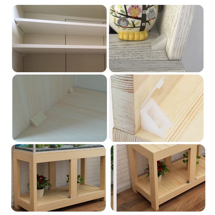 Staffa per scheda ad angolo retto per mobili con connettore angolare in plastica ispessita da 200 pezzi con coperchio, dimensioni: S, Size: S