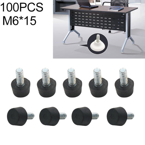 Stub di supporto per viti per mobili con poggiapiedi regolabile da 100 pezzi, M6x15, M6x15