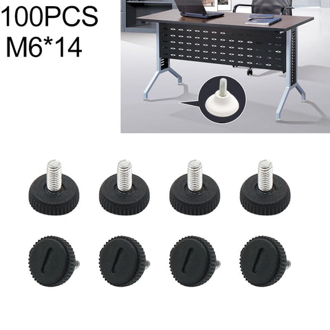 Stub di supporto per viti per mobili con poggiapiedi regolabile da 100 pezzi, M6x14, M6x14