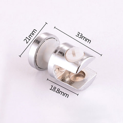 Morsetto di fissaggio per vetro cilindrico da 8 mm con staffa fissa luminosa in lega di zinco da 10 pezzi con base, 8mm Cylindrical, with Base