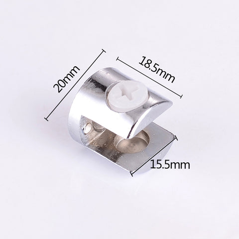 Morsetto di fissaggio per vetro cilindrico da 12 mm con staffa fissa lucida in lega di zinco da 15 pezzi, 12mm Cylindrical