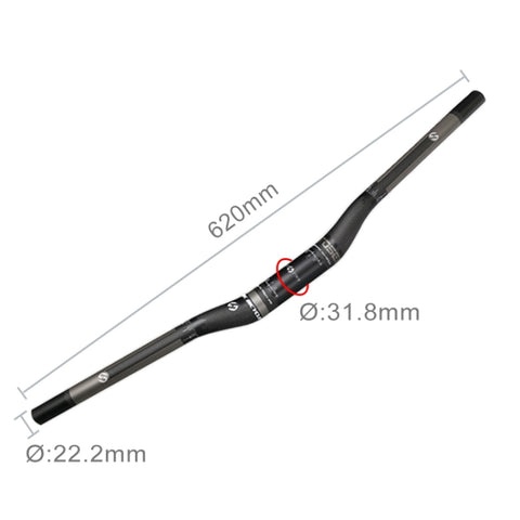 Manubrio per bici da strada in fibra di carbonio TOSEEK 620 mm opaco