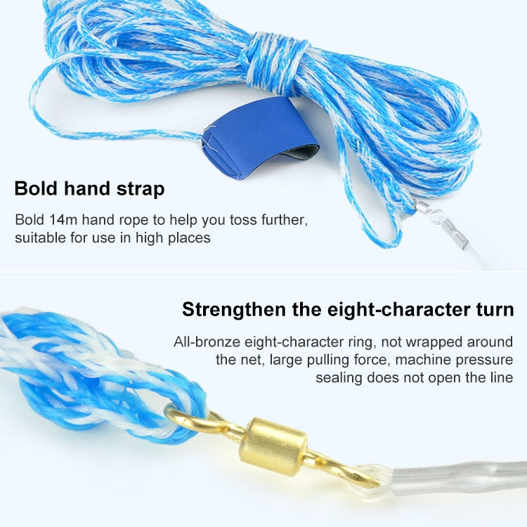 Rete da pesca con corde per pneumatici 420 dischi volanti, altezza: 2,1 m, 420 Flying Disc Tire Cords