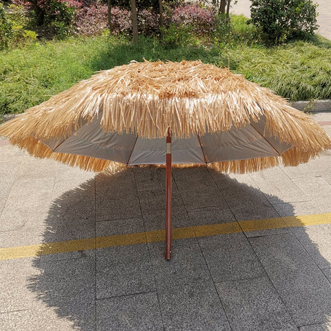Ombrello in Paglia Imitazione Ombra da 2 m per Vacanze al Mare