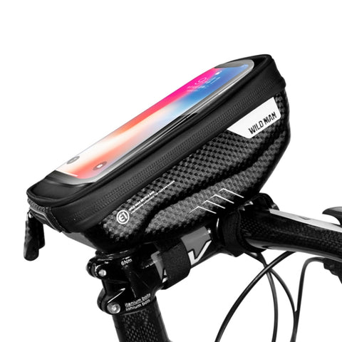 WILD MAN E1 Borsa anteriore impermeabile Set di telefoni cellulari MTB Borsa per tubo per bicicletta Accessori per l'equitazione, E1 (Red), E1 (Black)