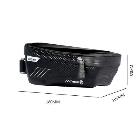 WILD MAN E2 Borsa anteriore impermeabile Set di telefoni cellulari MTB Borsa per tubo per bicicletta Accessori per l'equitazione, E2 (Red), E2 (Black)