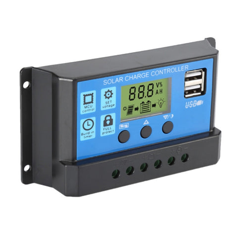 CMTD-2420 Régulateur de batterie/chargeur solaire 20A 12V/24V avec affichage LED et double port USB