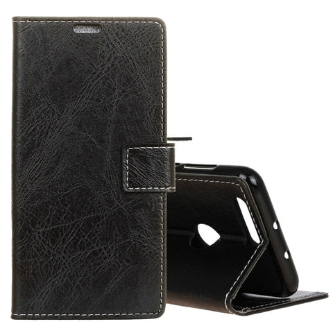 Custodia in pelle con chiusura orizzontale retrò Crazy Horse Texture per OPPO A7 / AX7, con supporto, slot per carte e cornice per foto, For OPPO A7 / AX7, OPPO A7 / AX7
