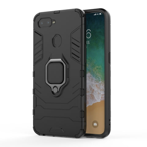 Custodia protettiva antiurto PC + TPU per OPPO F9, con supporto ad anello magnetico, For OPPO F9