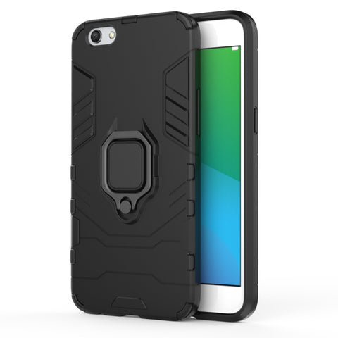 Custodia protettiva antiurto PC + TPU per OPPO R9s, con supporto ad anello magnetico, For OPPO R9s
